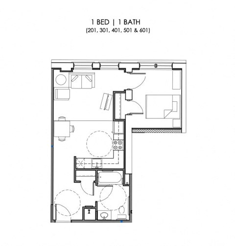 Floorplan 201, 301, 401, 501, 601